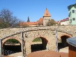Bardejov - fragment mostu w murach obronnych